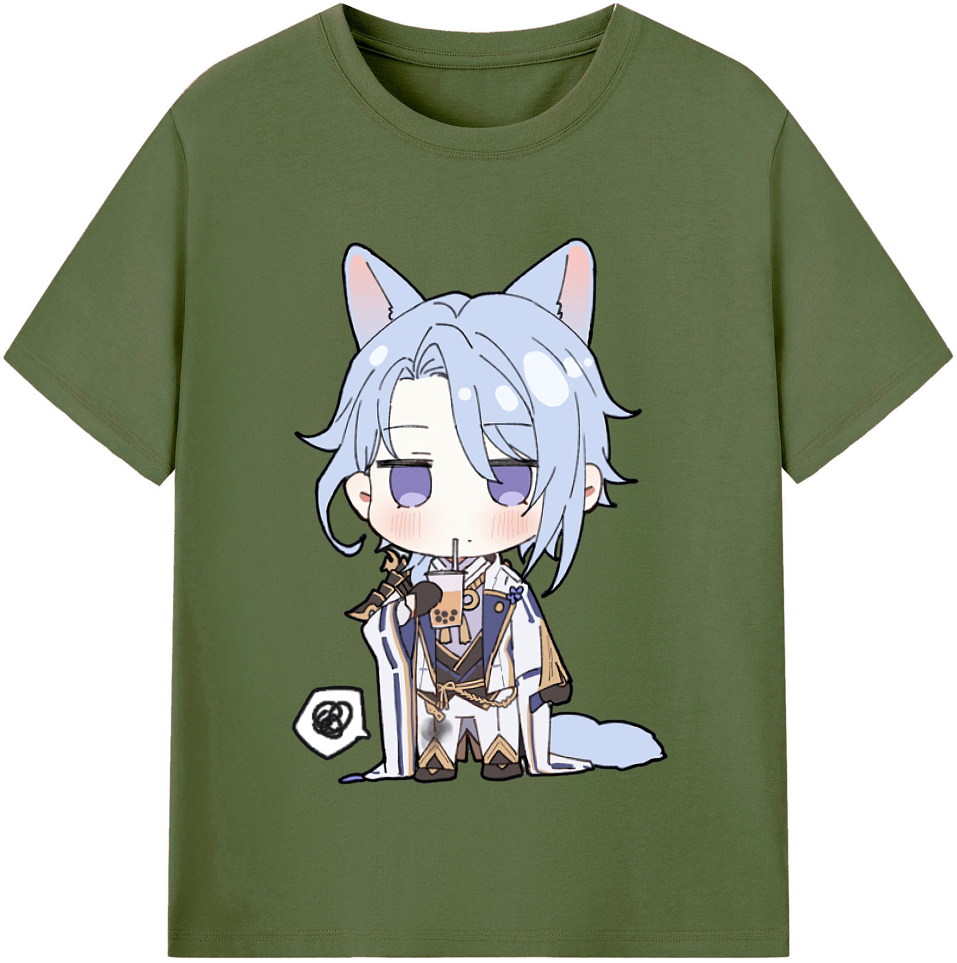 げんし神 神里綾人 かみさとあやと genshin Kamisato Ayato 綿100％半袖Tシャツ（フロントプリント）